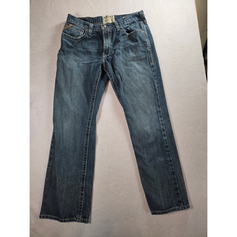 Ariat 34/32 M5 Straight Leg Jeans Blue Denim Western Rugged Ranchcore Cowboy